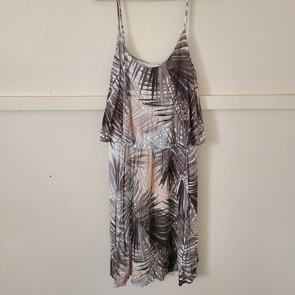 H&M Summer Beach Dress Size Medium Spaghetti Strap Palm Trees